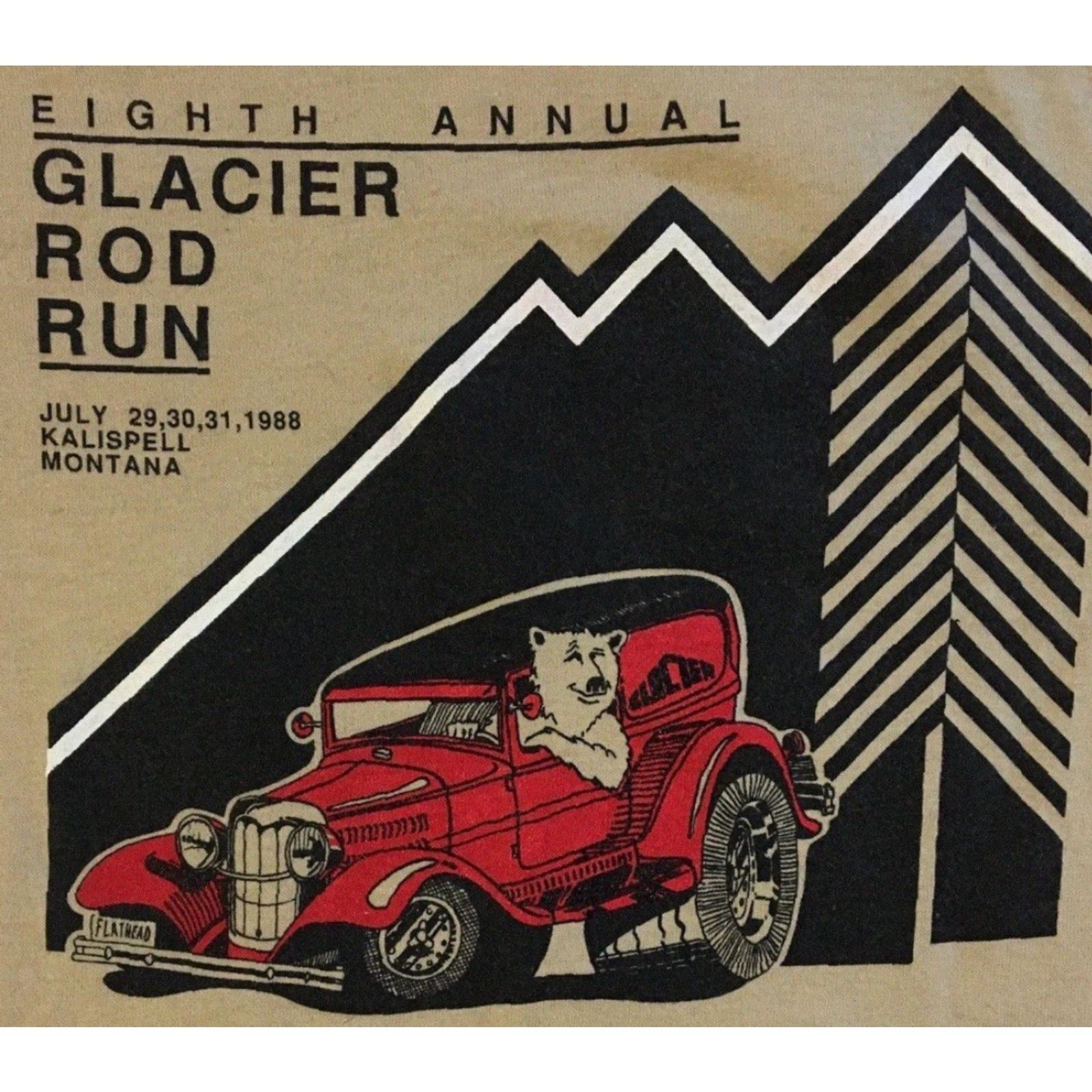 Vintage Vtg 80s Glacier Hot Rod Run Shirt L USA Kalispell Montana Driving Car Grunge 90s Size US L / EU 52-54 / 3 - 2 Thumbnail