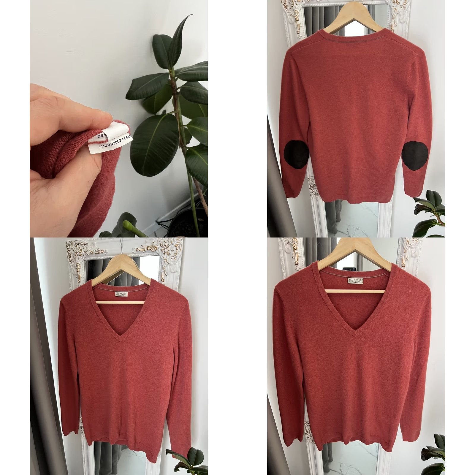 Brunello Cucinelli Brunello Cucinelli Women’s Cashmere Sweater XL V-Neck Elbow Patch Made in Italy Shirt Womens XL Cashmere Sweater Elbow Patch V-Neck Italy Size XL / US 12-14 / IT 48-50 - 9 Thumbnail