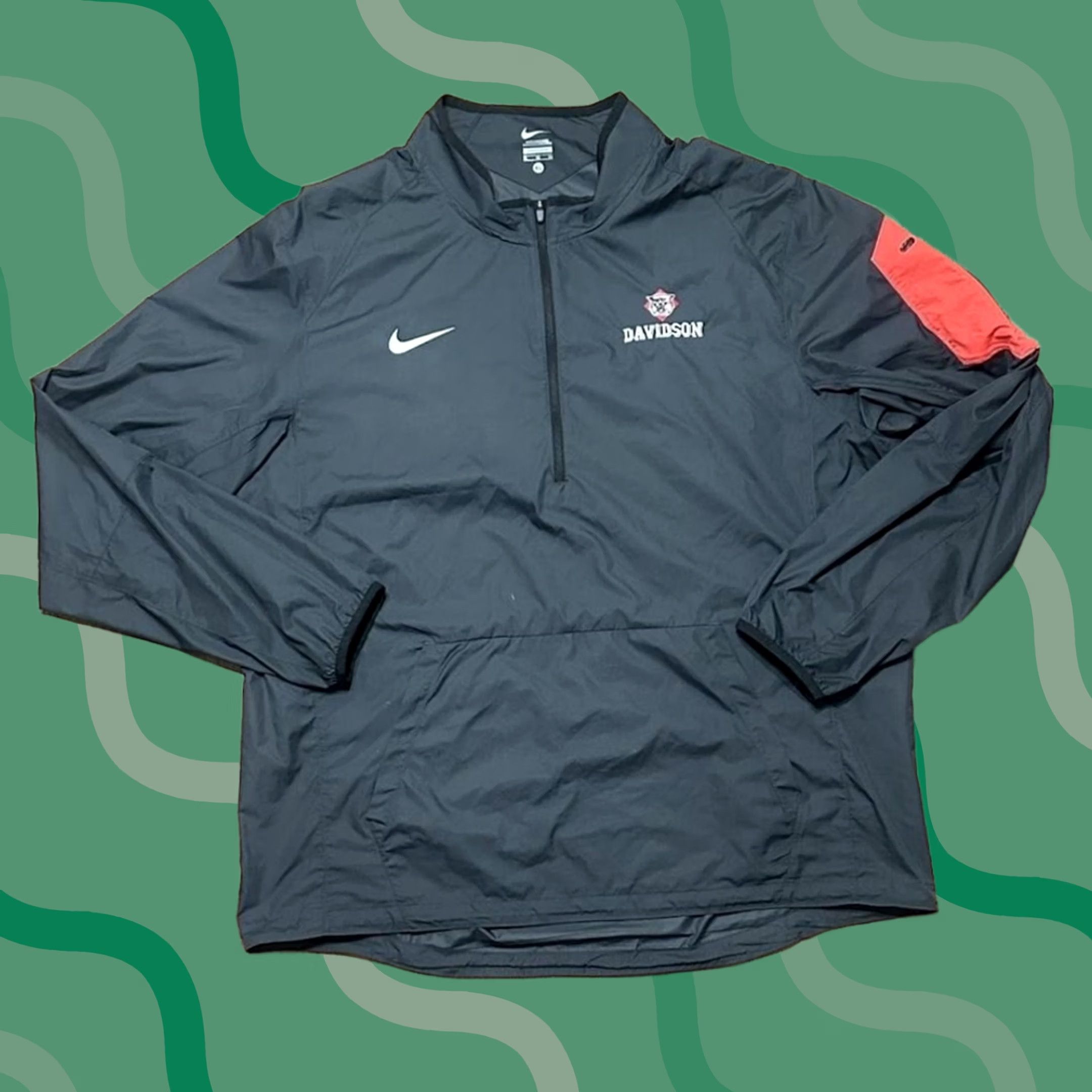 Nike Nike 1/2 Zip Lockdown Jacket Pullover Windbreaker Black Men XL Davidson Wildcats Vented Size US XL / EU 56 / 4 - 1 Thumbnail