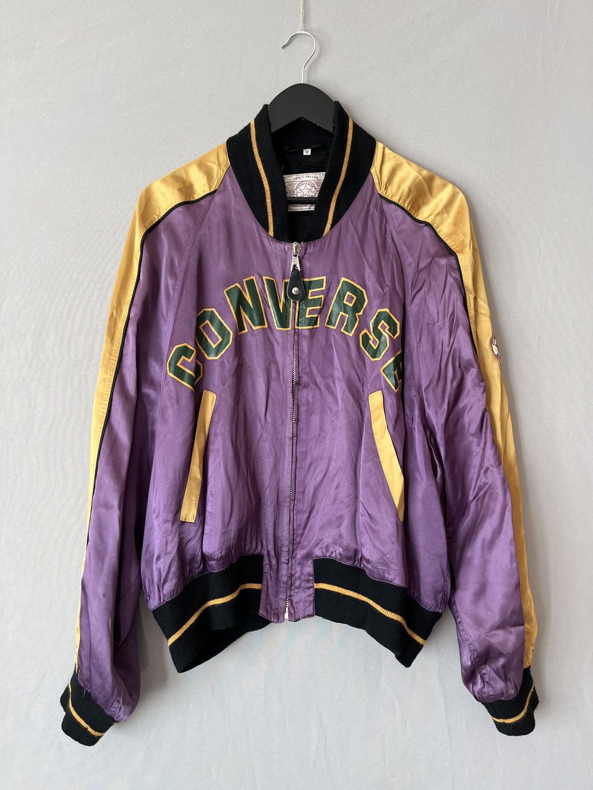 Converse Vintage CONVERSE Satin Varsity Baseball Bomber Jacket Size US M / EU 48-50 / 2 - 2 Thumbnail