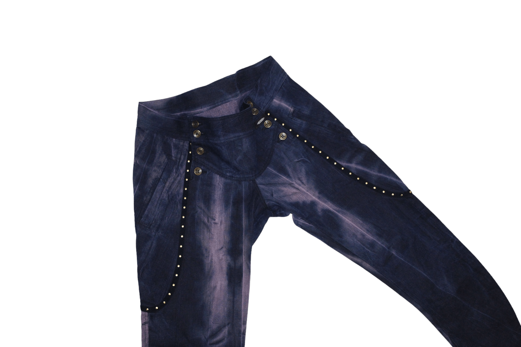 14th Addiction Rebekka Ruetz Studded Tie-dye Denim Arc Skinny Pants Size 31" - 6 Thumbnail