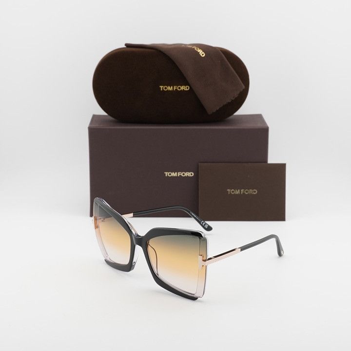 Tom Ford Tom Ford Gia FT0766 03B Sunglasses Black Butterfly Frame Size ONE SIZE - 10 Thumbnail