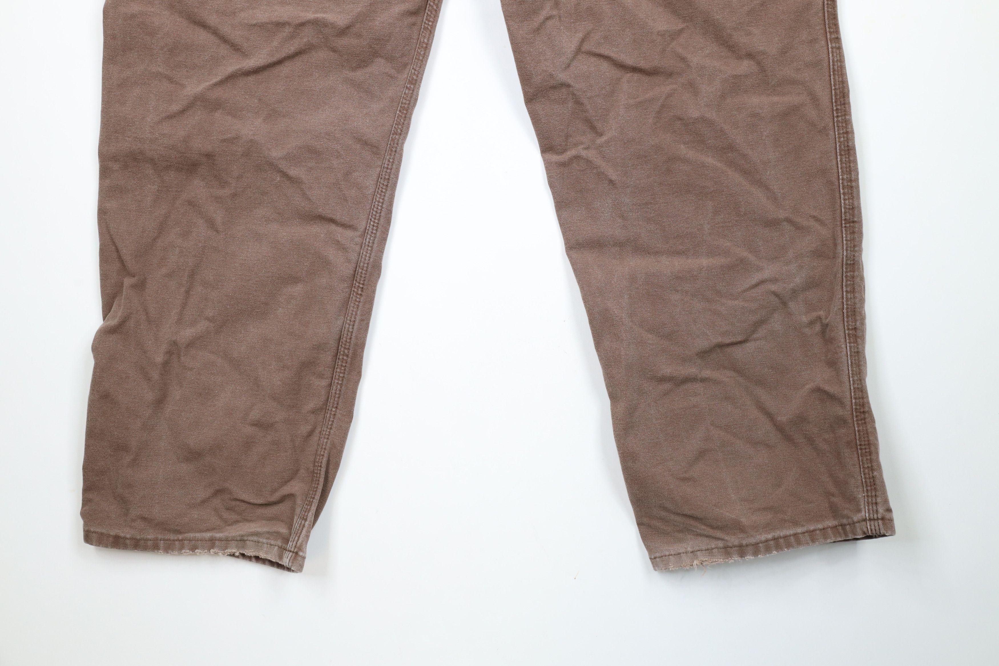Carhartt × Vintage Vintage 90s Carhartt Wide Leg Canvas Dungaree Pants Brown Size US 40 / EU 56 - 12 Thumbnail