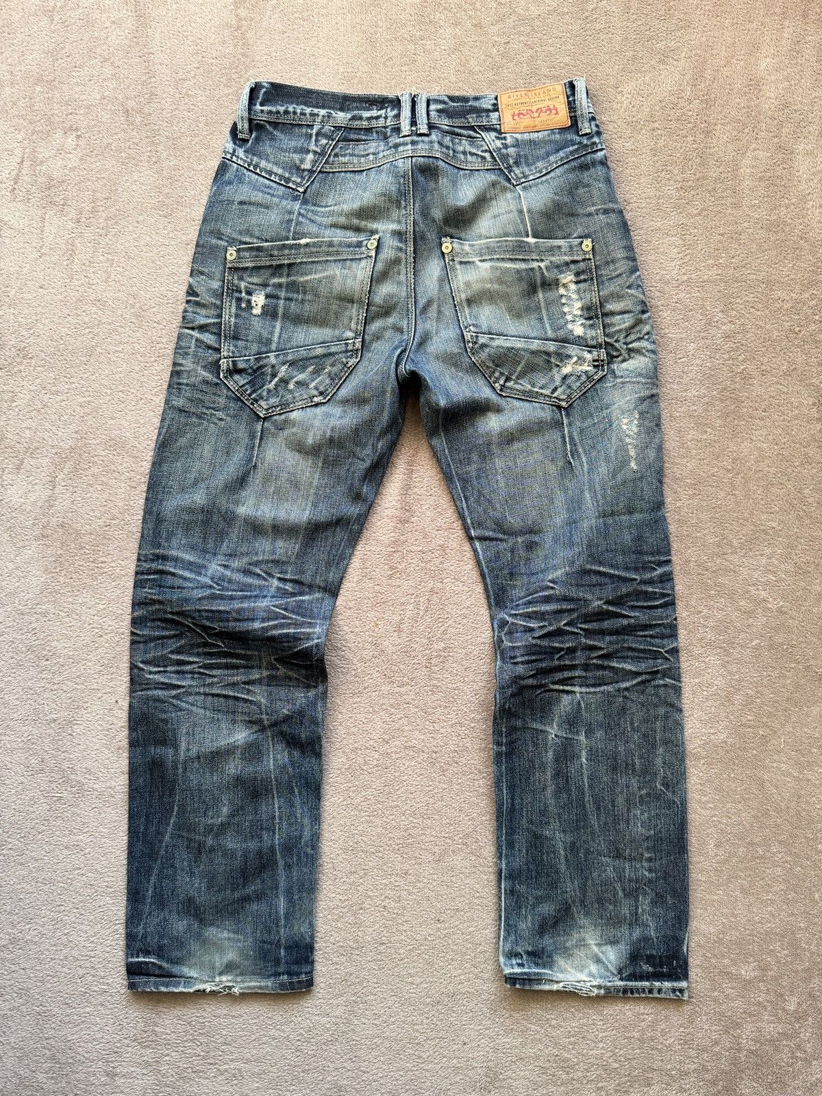 Japanese Brand Sick Y2K Mudwash Distressed Ripped Jeans LGB Ifsixwasnine Size US 32 / EU 48 - 4 Thumbnail