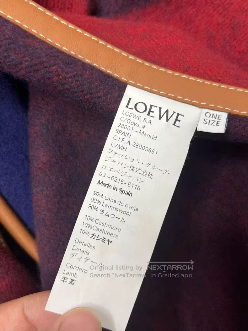 Loewe Patchwork lamb fur large logo cape