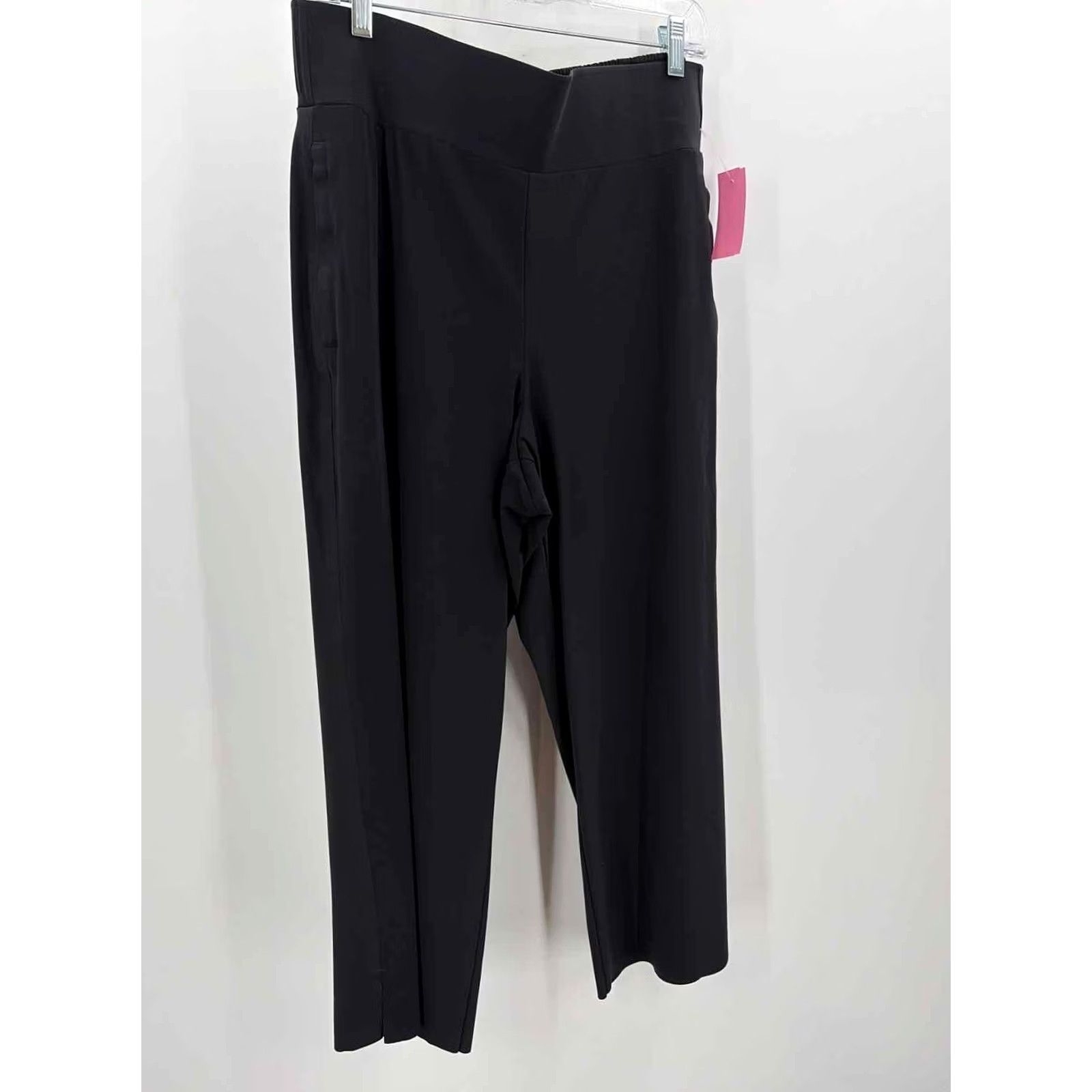 Athleta Athleta Black Large Wide Leg Pull On Pants Size 36" / US 14 / IT 50 - 2 Thumbnail