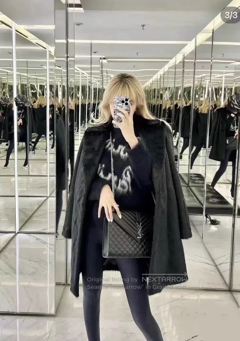 Saint Laurent Paris Saint Laurent Paris Black eco-fur coat Size S / US 4 / IT 40 - 8 Thumbnail