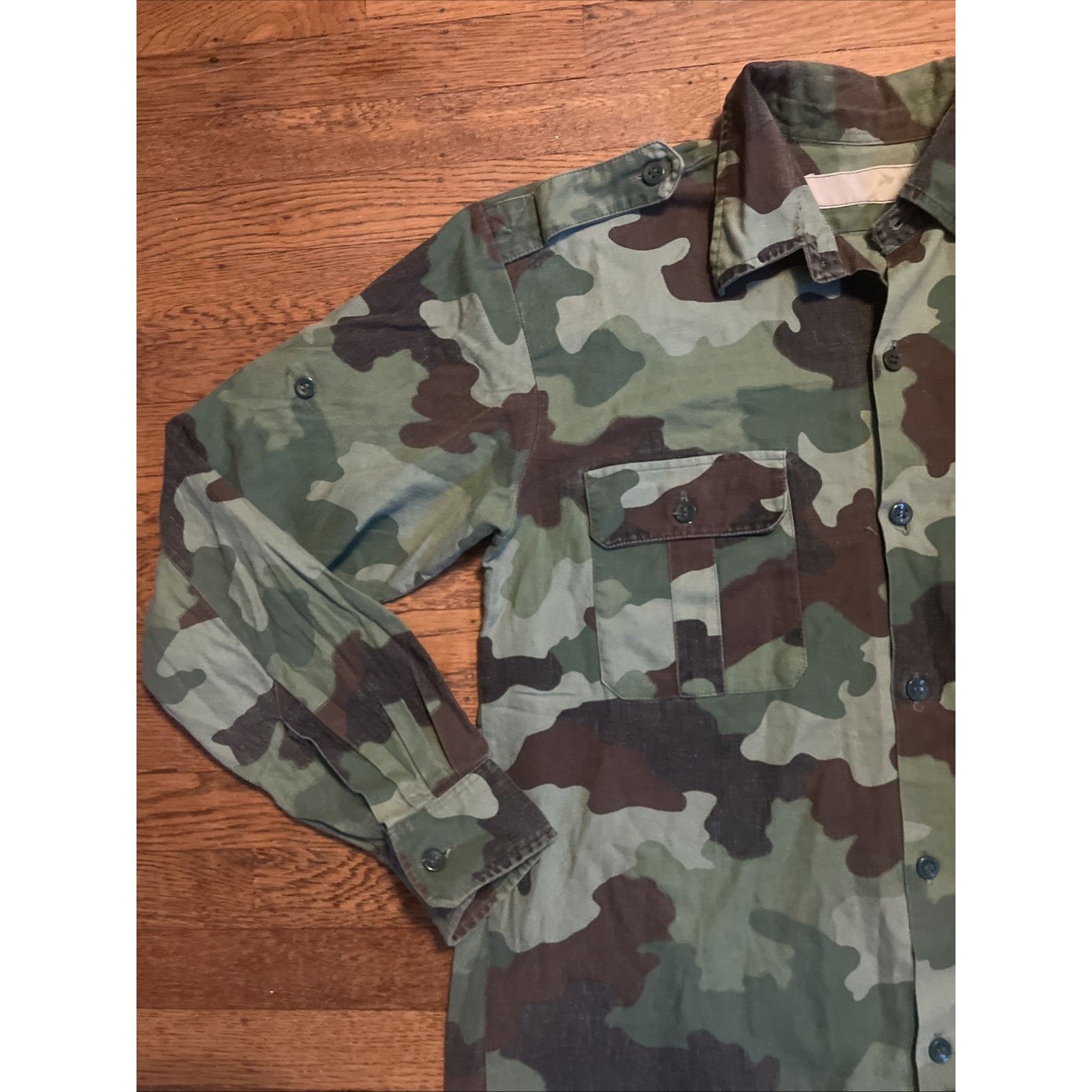 Other Serbian Army Yugoslav Army M93 Camo Shirt Vintage Large Size US L / EU 52-54 / 3 - 3 Thumbnail