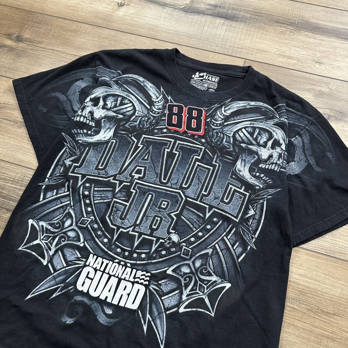 NASCAR Vintage 2000s Y2K NASCAR Dale Jr. Skull Grunge Graphic Tee Size US L / EU 52-54 / 3 - 4 Thumbnail