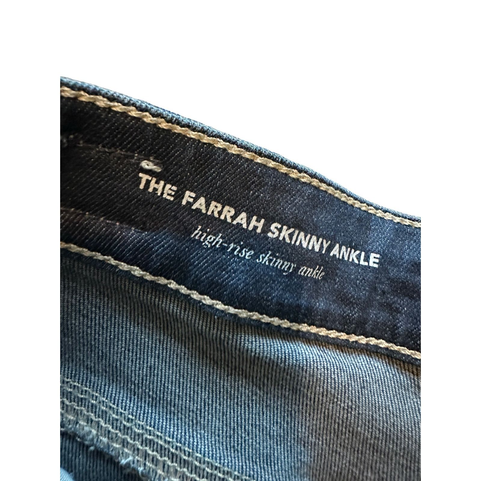 AG Adriano Goldschmied AG 27 The Farrah High Rise Skinny Ankle Dark Wash Blue Jeans Size 27" / US 4 / IT 40 - 6 Thumbnail