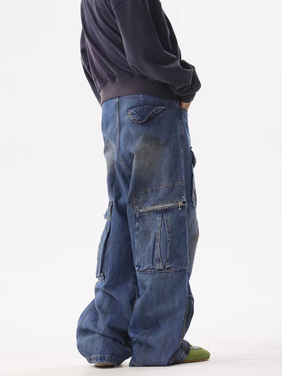 Designer × Japanese Brand × Vintage Vintage Street Multi-Pocket Washed and Aged Loose Jeans Size US 30 / EU 46 - 5 Thumbnail