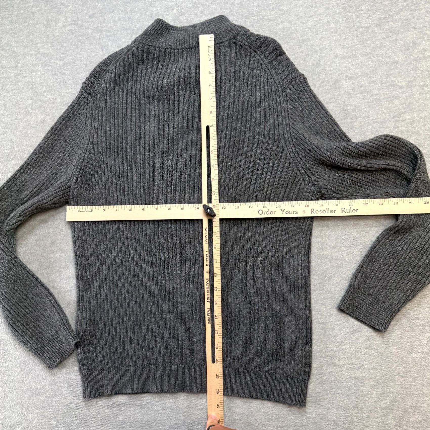 Eddie Bauer Eddie Bauer Sweater Womens L Gray Mock Neck 1/4 Zip Pullover Knit Cotton Chunky Knit Pullover Size L / US 10 / IT 46 - 6 Thumbnail