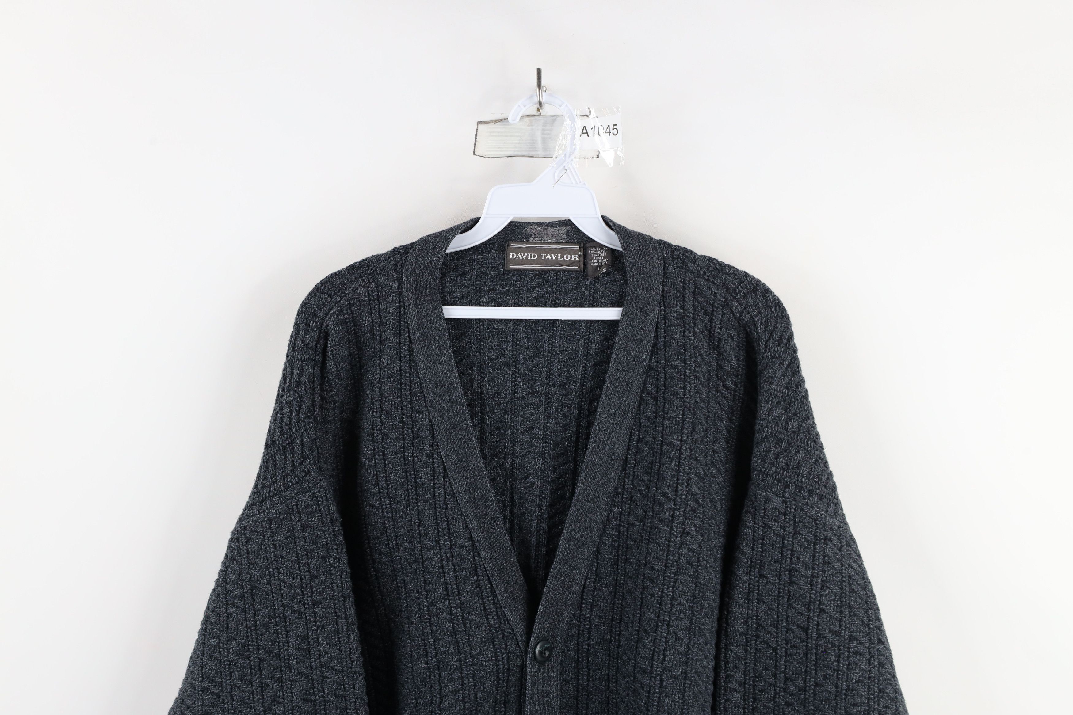 Vintage Vintage 90s Streetwear Textured Knit Cardigan Sweater USA Size US L / EU 52-54 / 3 - 2 Thumbnail