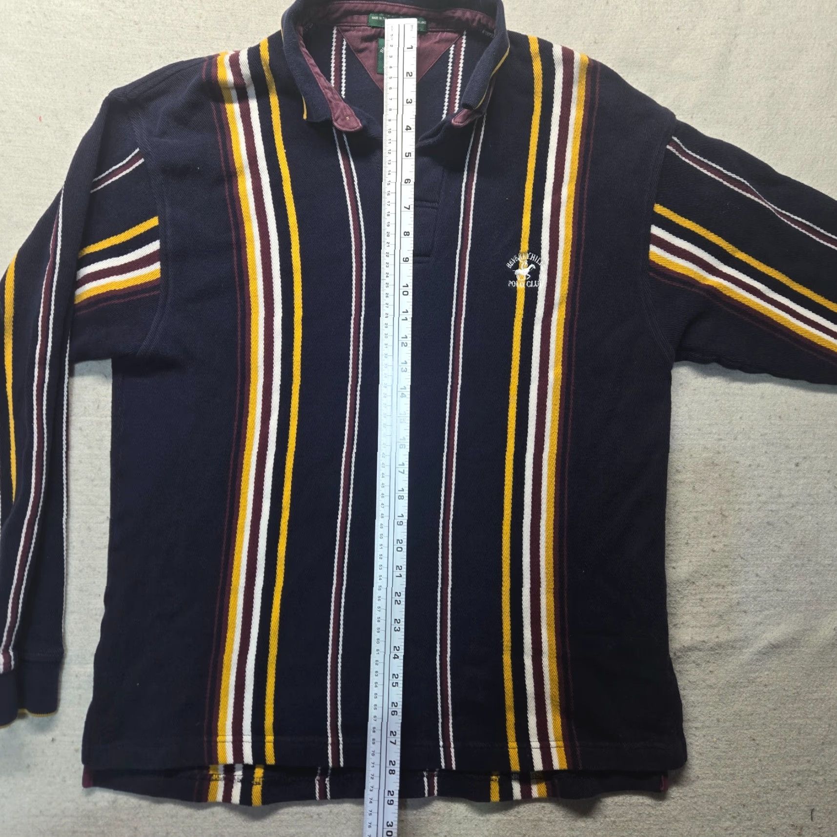 Beverly Hills Polo Club Beverly Hills Polo Club Shirt Polo Adult Men L Striped Multicolor 100% Cotton Golf Heavy Long Sleeve Size US L / EU 52-54 / 3 - 7 Thumbnail