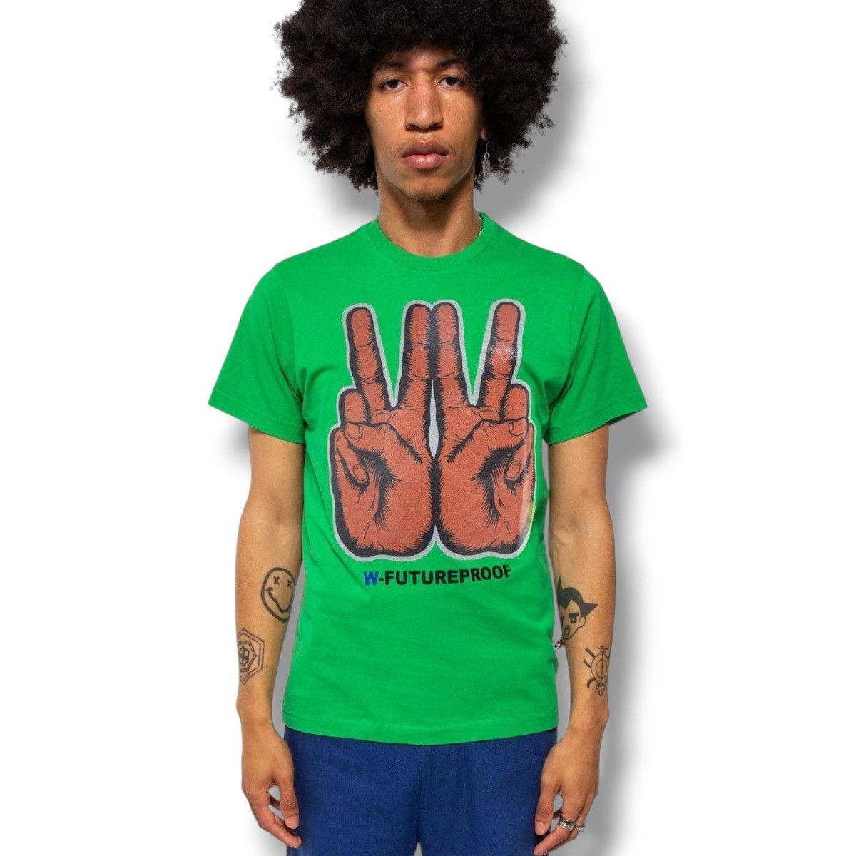 Walter Van Beirendonck Walter van Beirendonck F/W21 Double Peace Shirt Futureproof Size US XXL / EU 58 / 5 - 1 Thumbnail