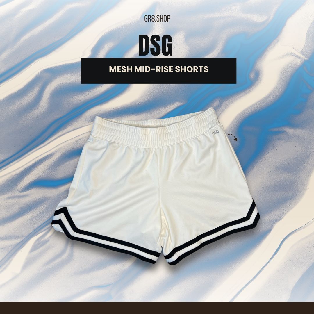 Other DSG Womens Mesh Mid-Rise Athletic Shorts With Contrast Strip Size 31" - 1 Thumbnail
