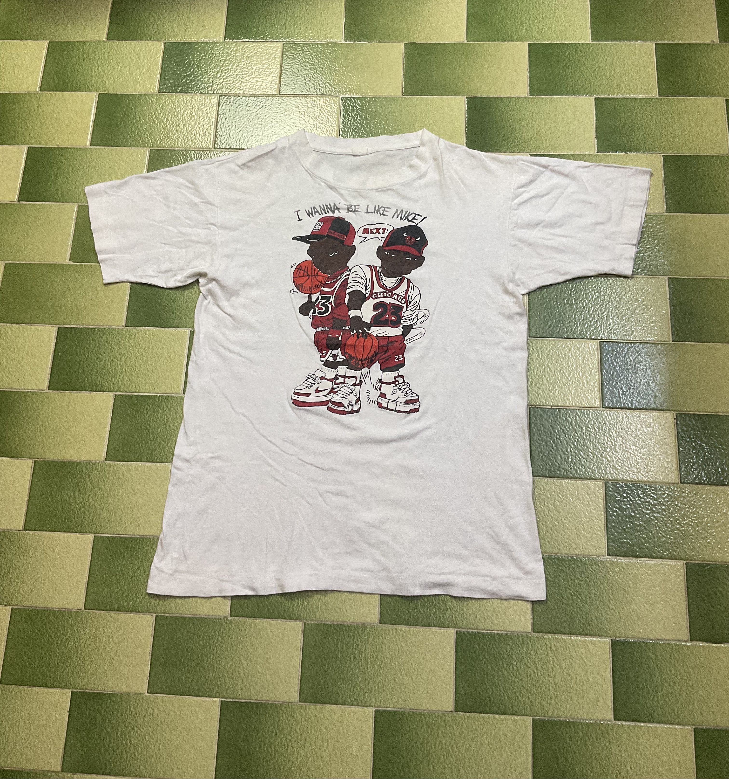 NBA Vintage 90s Michael Jordan I Wanna Be Like Mike T-Shirt Size US M / EU 48-50 / 2 - 1 Thumbnail