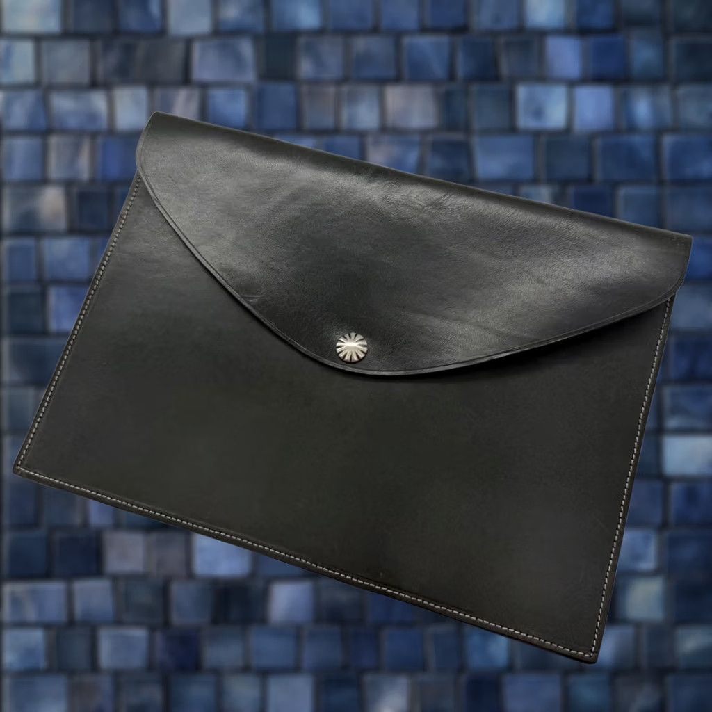 Ralph Lauren RRL Ralph Lauren Clutch Bag Leather Black Concho-button Pre-owned Men's Size ONE SIZE - 1 Thumbnail