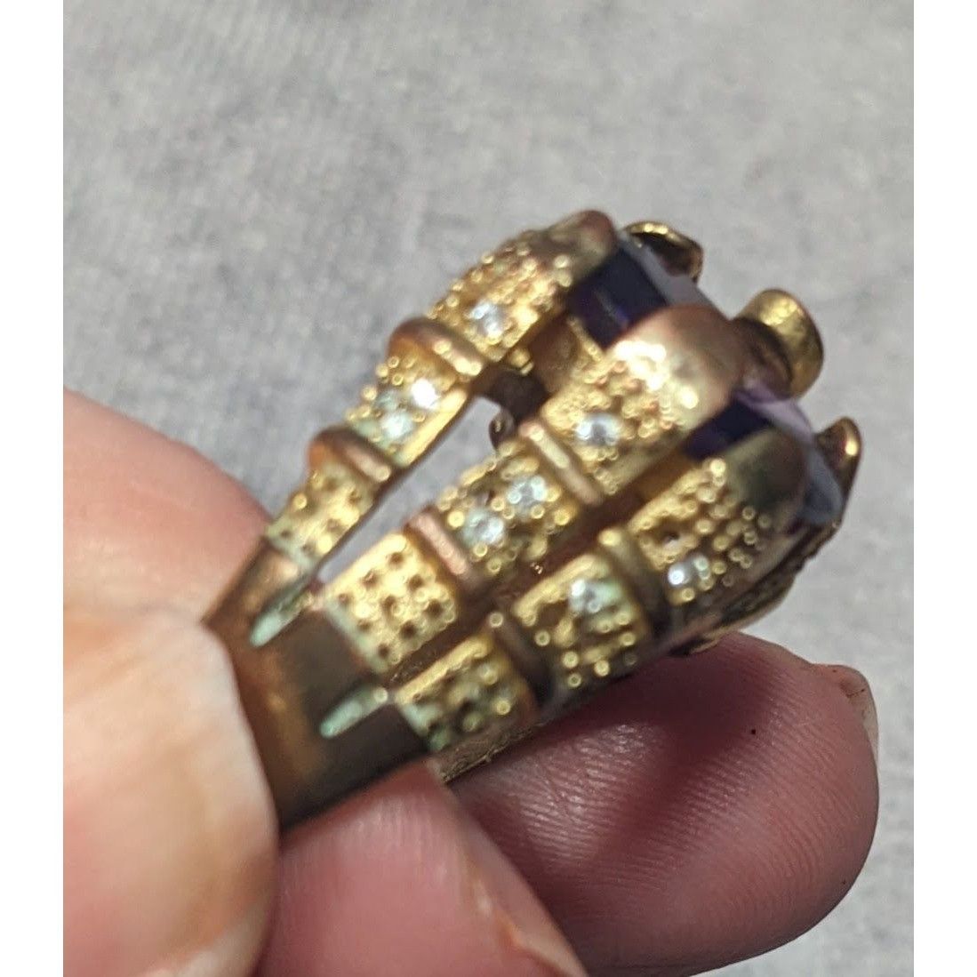 Other Vintage Regal Men's Ring Marked 18K GF With Purple Stone Siz Size ONE SIZE - 17 Thumbnail