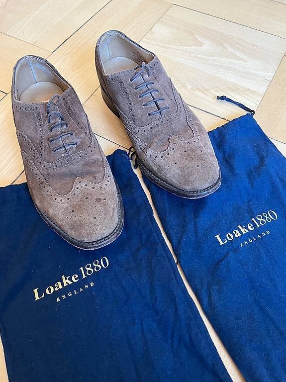 Loake Loake 758DS Brown Suede Brogue Shoes Size US 7.5 / EU 40-41 - 3 Thumbnail