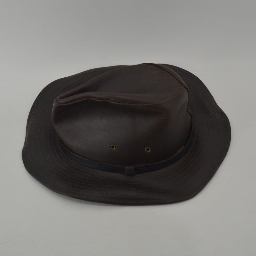 Vintage Henschel Hat Co. USA Dark Brown Oiled Leather Size M Cowboy Size ONE SIZE - 13 Thumbnail