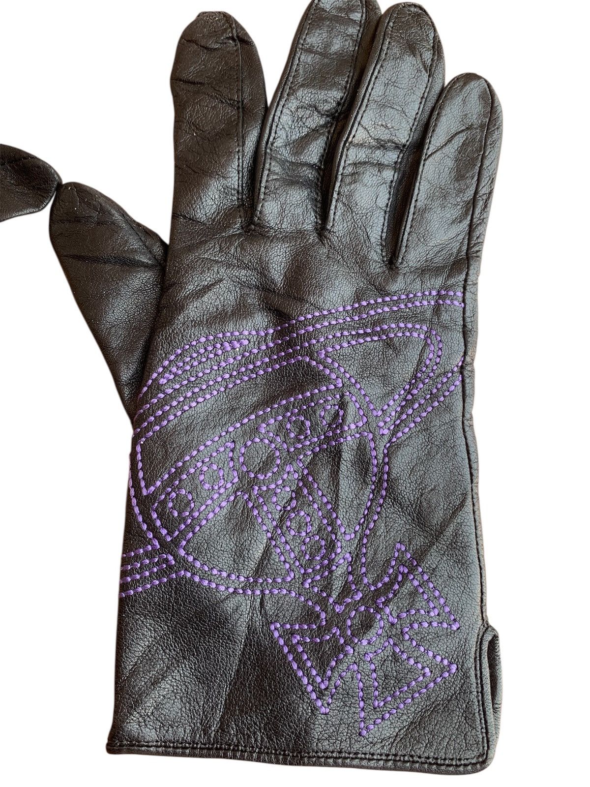 Vivienne Westwood Vivienne Westwood Leather Orb Gloves Vtg Punk Design Rare Size 28 - 5 Thumbnail