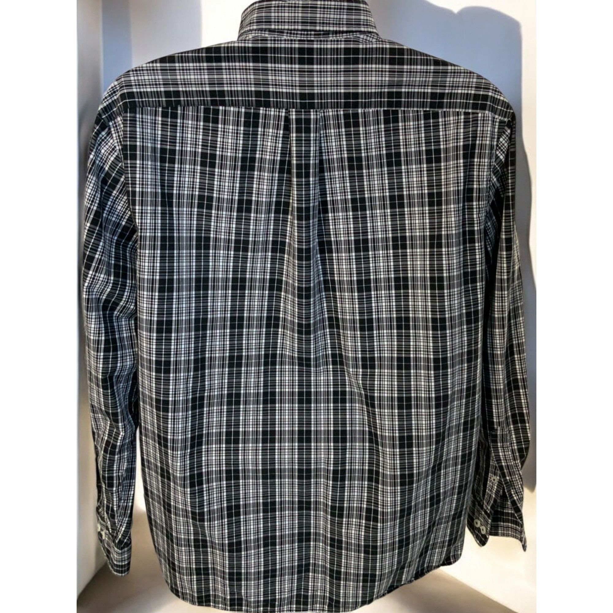 Designer Rowm Black White Plaid Button Up Long Sleeve Shirt XL Size US XL / EU 56 / 4 - 6 Thumbnail