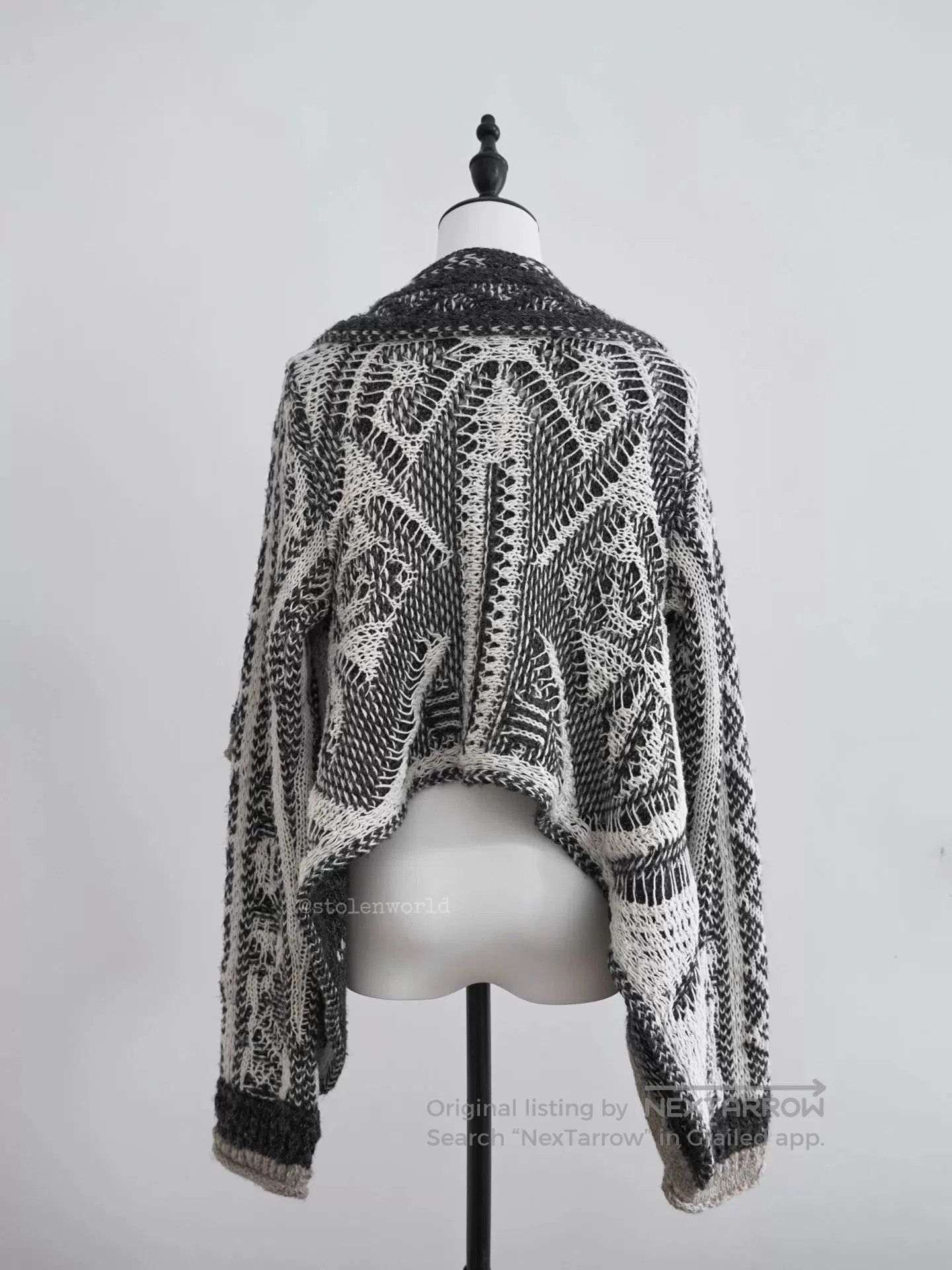 Issey Miyake wool knitted cardigan with unique pattern. Size M / US 6-8 / IT 42-44 - 8 Thumbnail