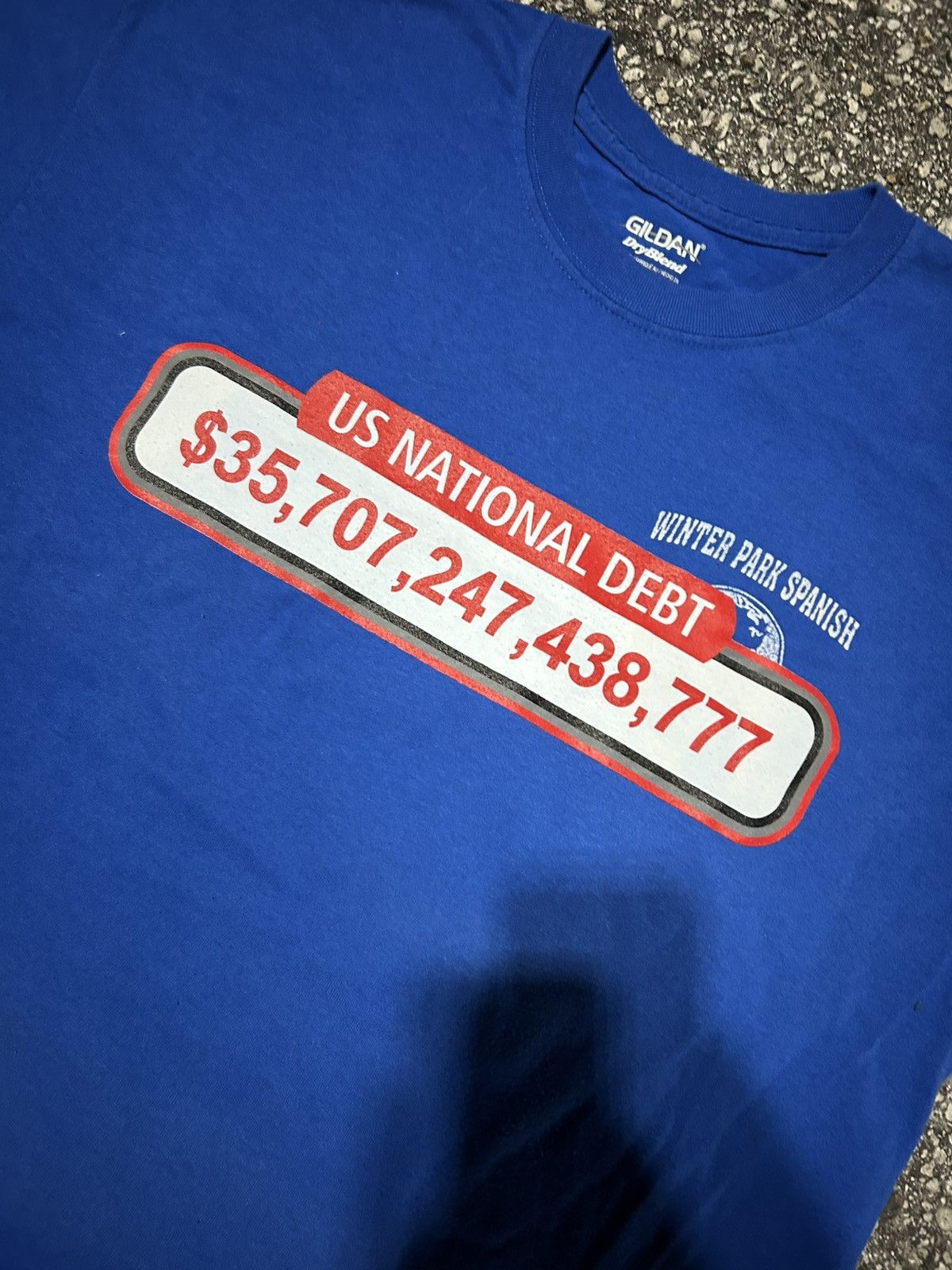 Other 1/1 Your World US Debt Clock blue graphic tee t shirt Size US L / EU 52-54 / 3 - 2 Thumbnail