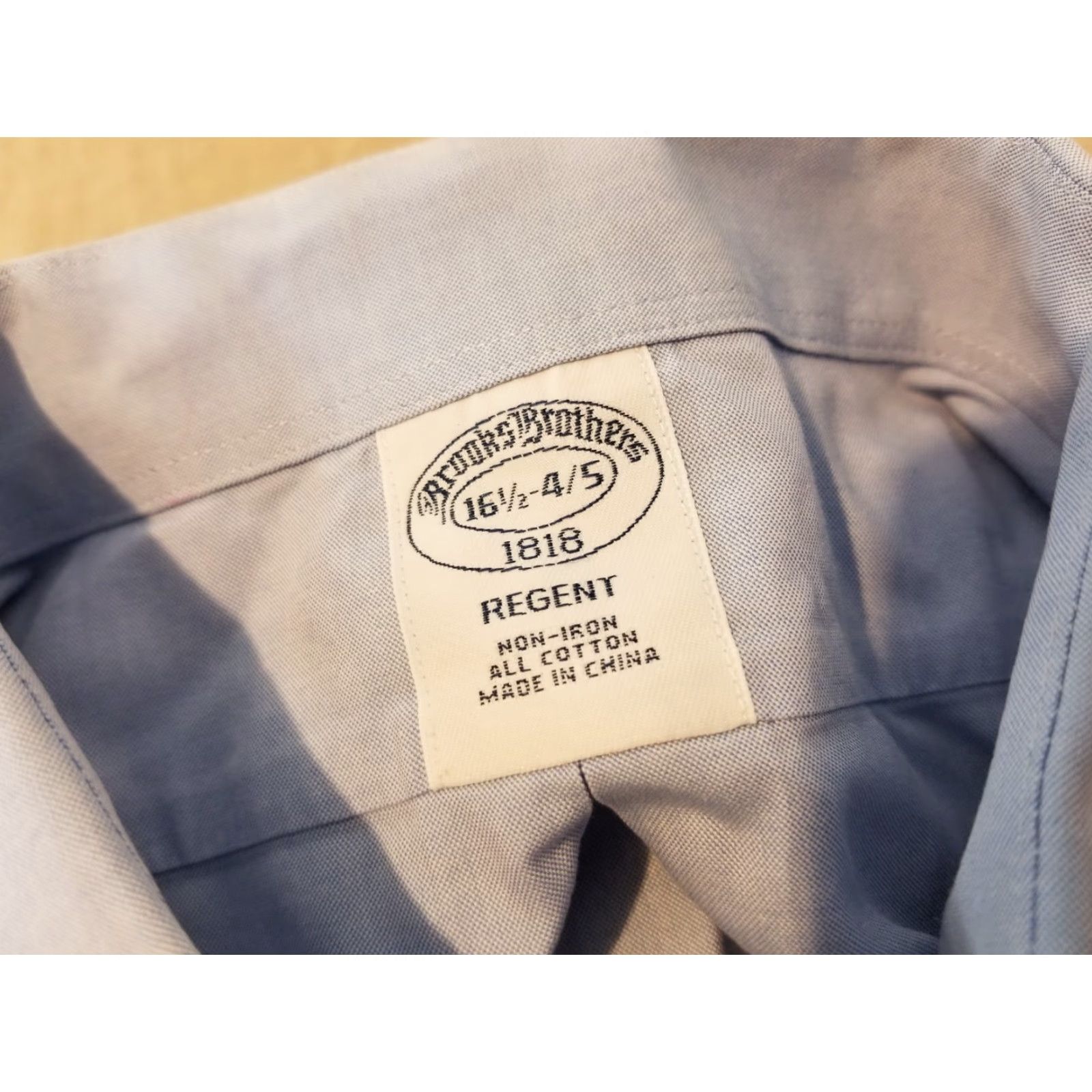 Brooks Brothers VINTAGE Brooks Brothers Dress Shirt Blue 16.5 34 35 Button Cotton Regular Mens Shirt Long Sleeve Non-Iron Classic 16.5 in Neck Size 16.5 in Size 46R - 3 Thumbnail
