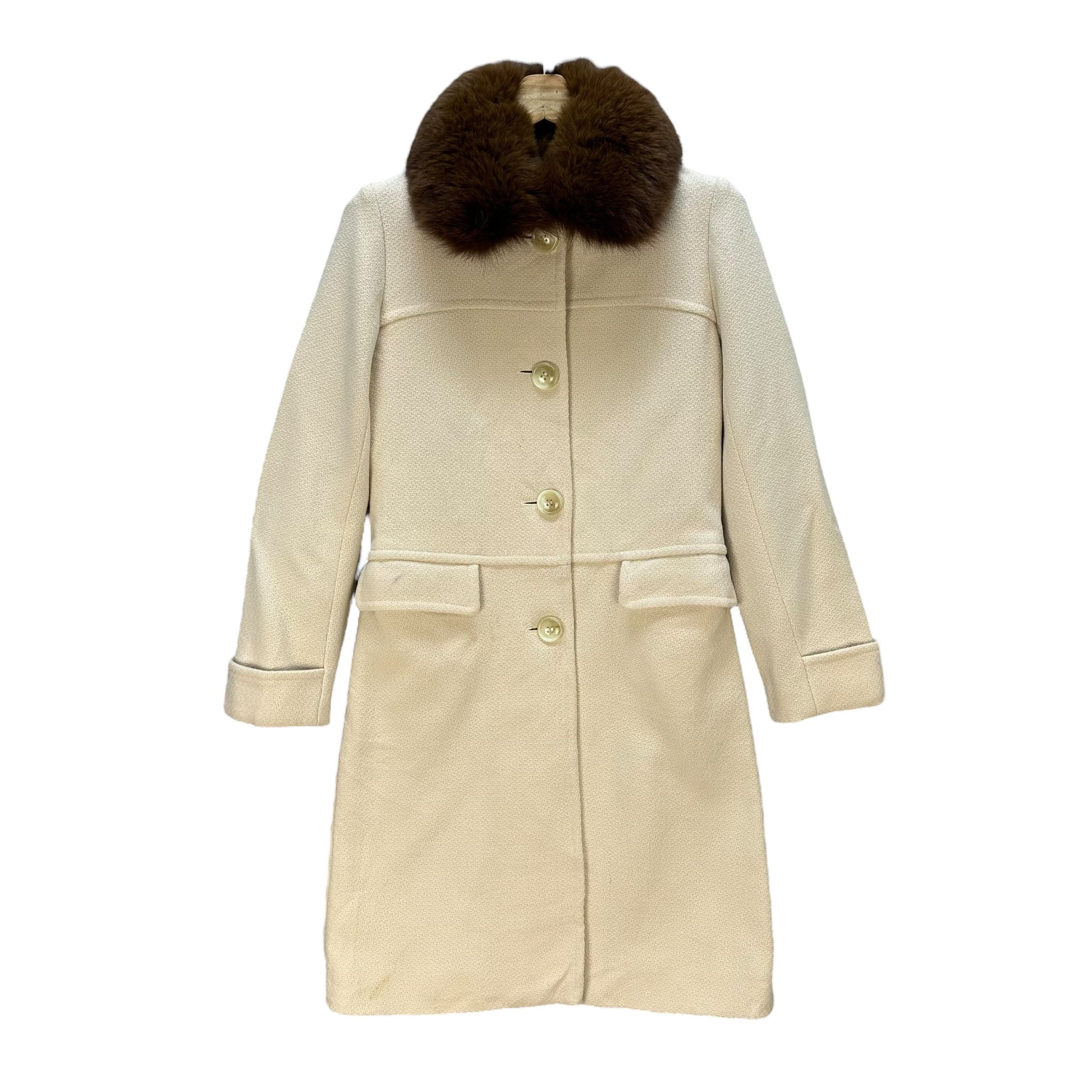 Japanese Brand IENA Fur Shawl Overcoat Long Coat #A68-1632 Size S / US 4 / IT 40 - 1 Thumbnail