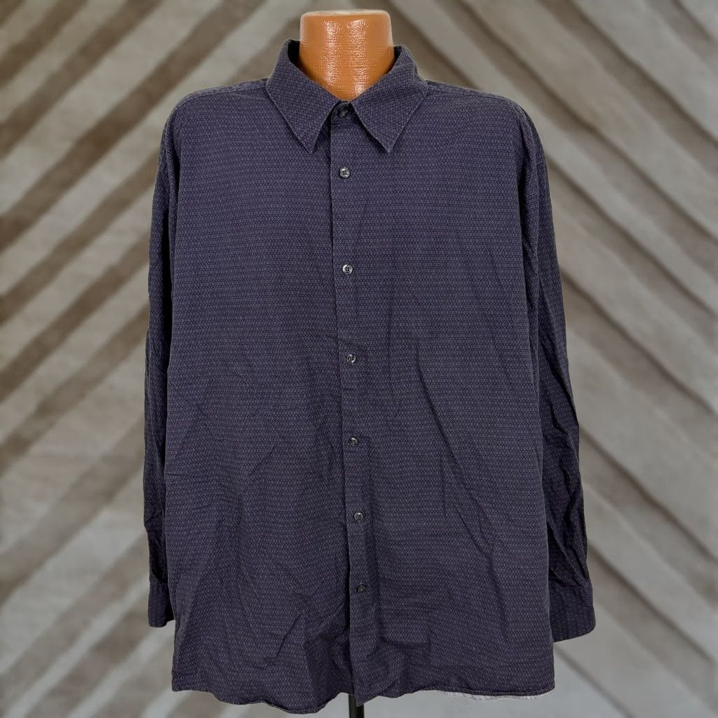 Liz Claiborne VINTAGE Claiborne Shirt Geometric 3XL Purple Cotton Button-Up Casual Mens Size US XXL / EU 58 / 5 - 1 Thumbnail