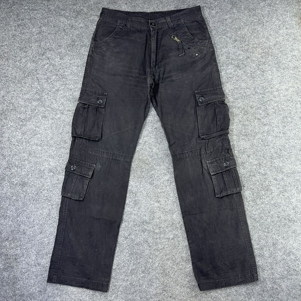 Japanese Brand Cargo Black pants Multipocket C010 Size US 34 / EU 50 - 1 Thumbnail
