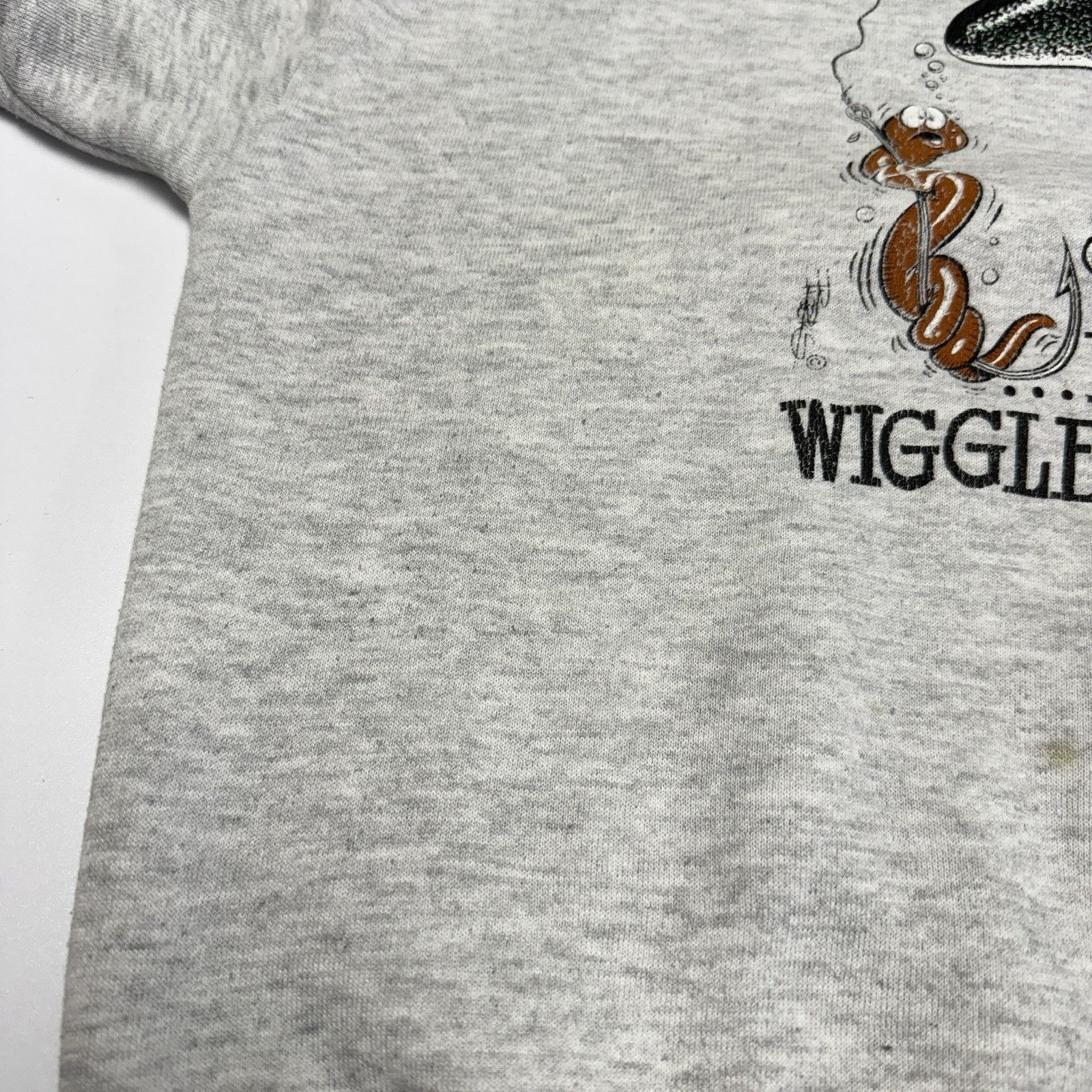 Vintage Vintage 90s Funny Parody Fishing Sweatshirt Mens Large Gray Size US L / EU 52-54 / 3 - 7 Thumbnail