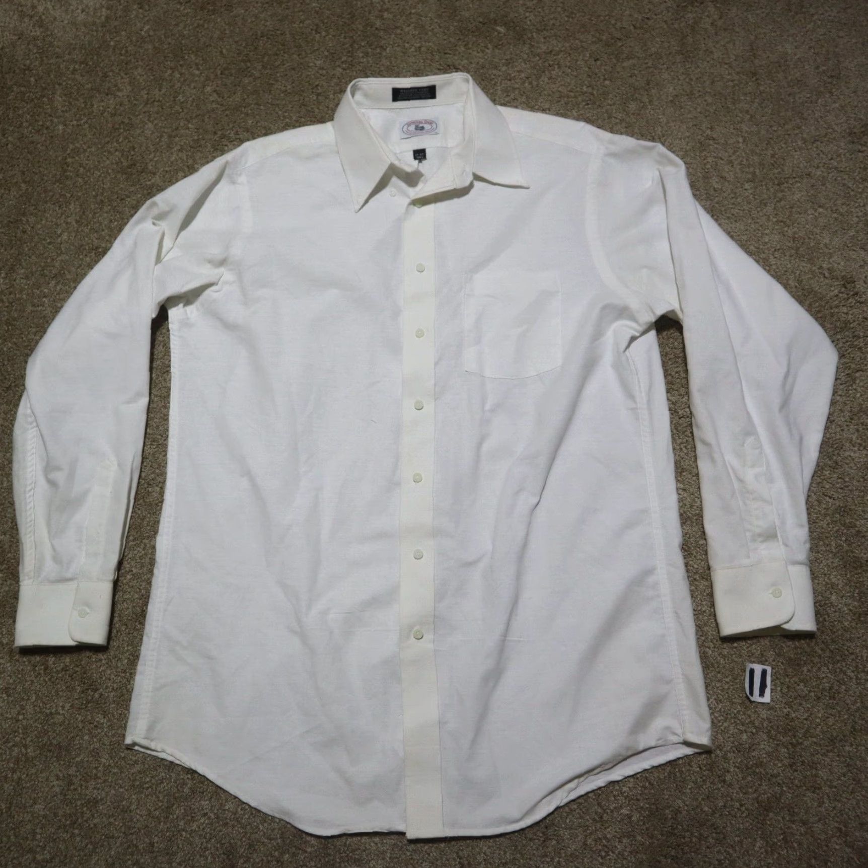 Vintage Jonathan Quale Solid White Button-Up Dress Shirt 17 Tall Adult Men's Shirt White Mens Size 46R - 2 Thumbnail