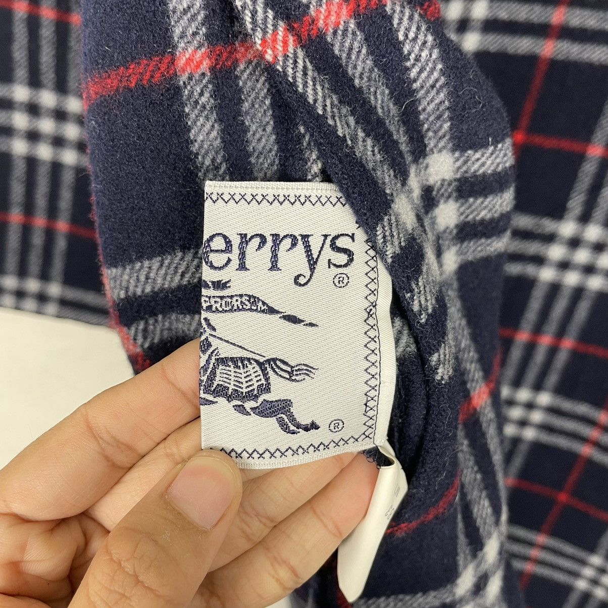 Burberry Prorsum × Vintage 💥VTG BURBERRYS NAVY BLUE CHECK REVERSIBLE BUTTON PARKA Size US M / EU 48-50 / 2 - 16 Thumbnail