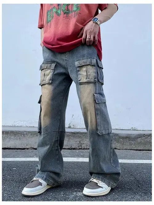 VIBE Y2K Wide Leg Cargo Denim Pant Size US 34 / EU 50 - 2 Thumbnail