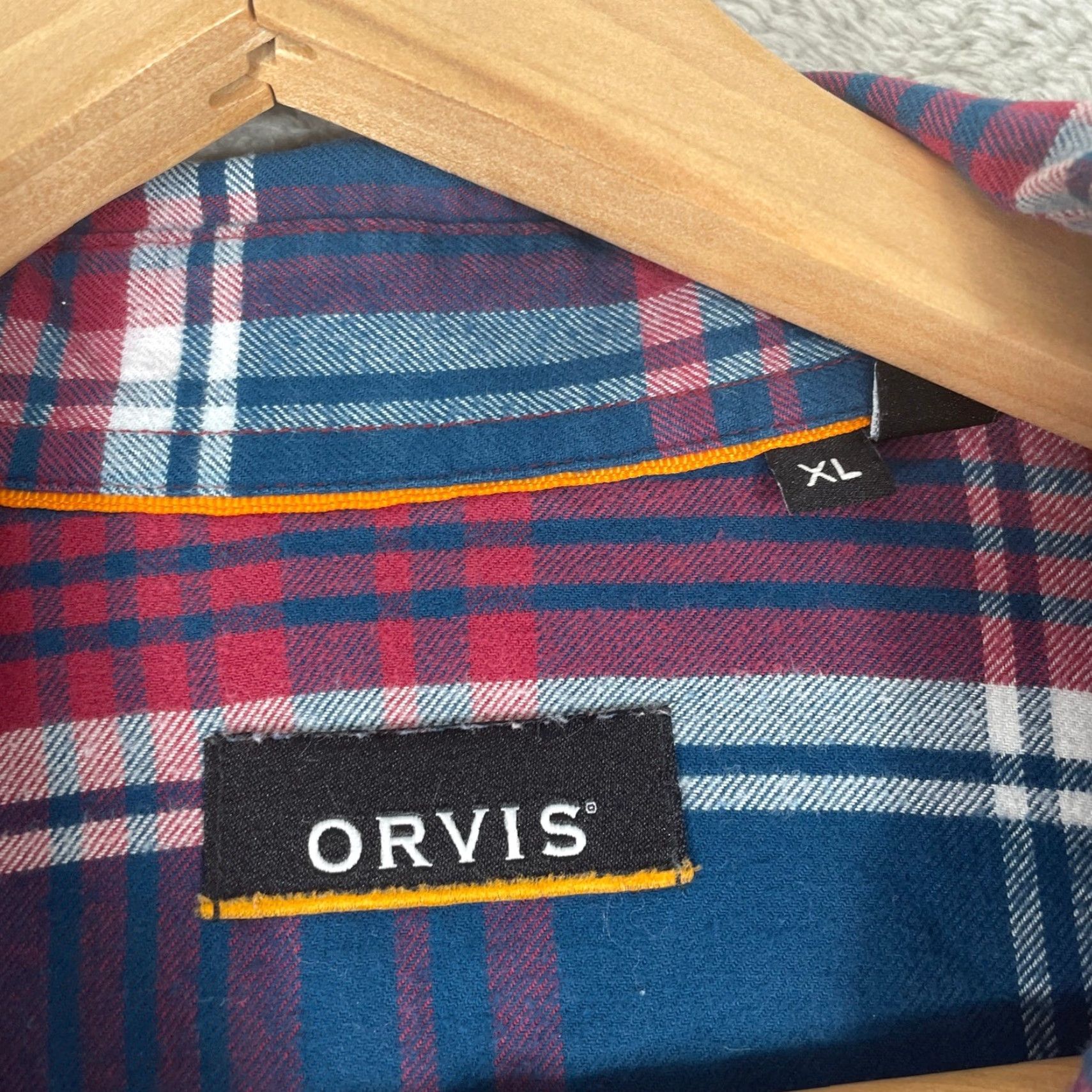 Orvis Orvis Plaid Flannel Shirt Mens XL Blue Red Stretch Button Down Outdoor Workwear Size US XL / EU 56 / 4 - 4 Thumbnail