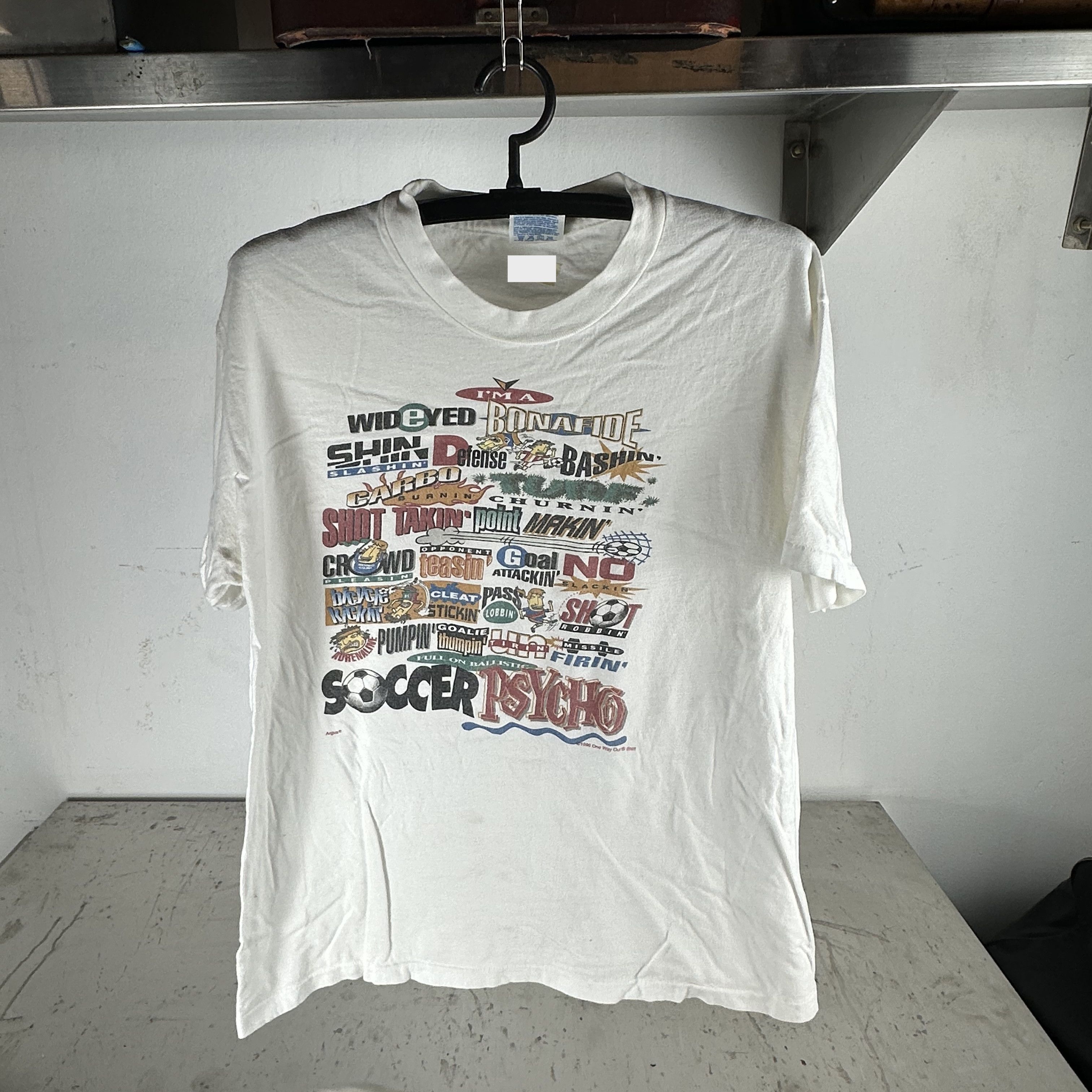 Vintage ​1996 I'm A Full On Ballistic Soccer Psycho Artwork T-shirt Size US L / EU 52-54 / 3 - 1 Thumbnail
