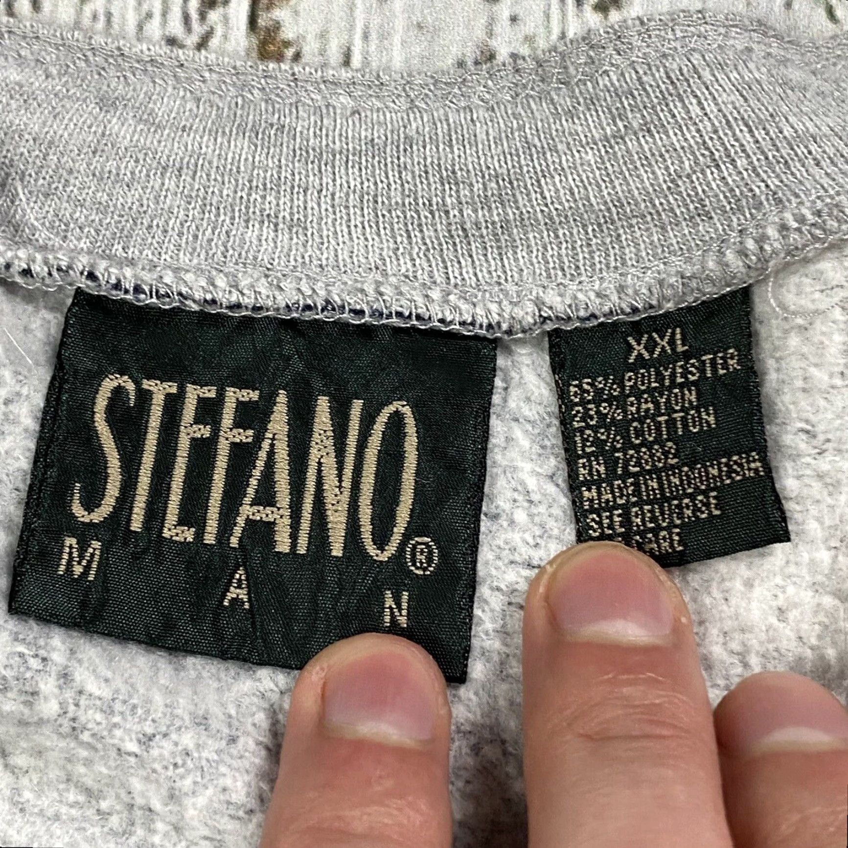 Vintage VINTAGE Stefano Men's Sweatshirt 2XL Fleece Pullover Long Sleeve Striped Grey Maroon Retro Cosby Size US XXL / EU 58 / 5 - 2 Thumbnail