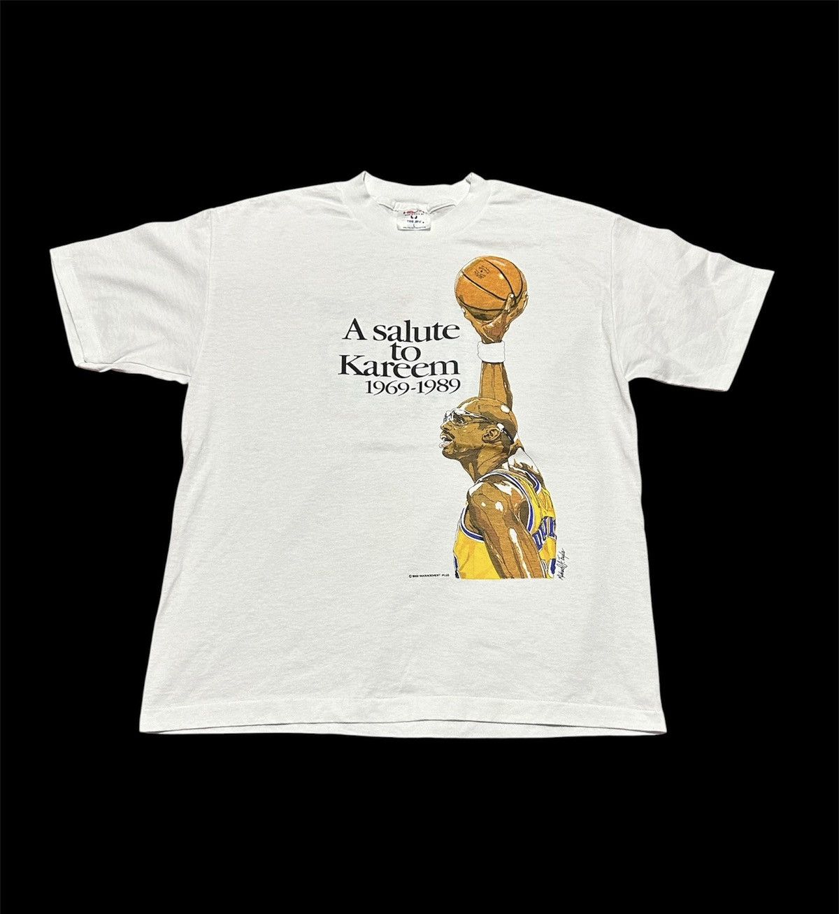 NBA Vintage 80s Kareem abd jabbar Lakers basketball tee Size US L / EU 52-54 / 3 - 1 Thumbnail