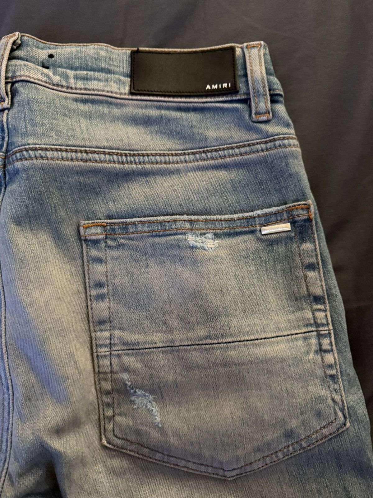 Amiri Light Blue Amiri Denim Cheetah Print Patches Size US 29 - 9 Thumbnail