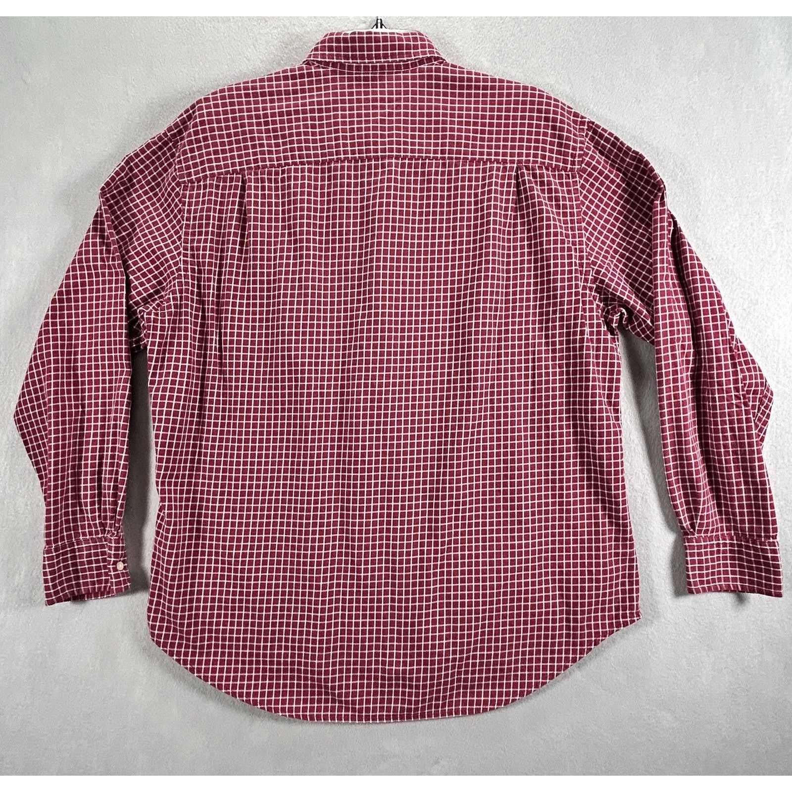J.Crew J Crew Men's Sz L Red White Lines Squares Long Sleeve Shirt Size US L / EU 52-54 / 3 - 5 Thumbnail