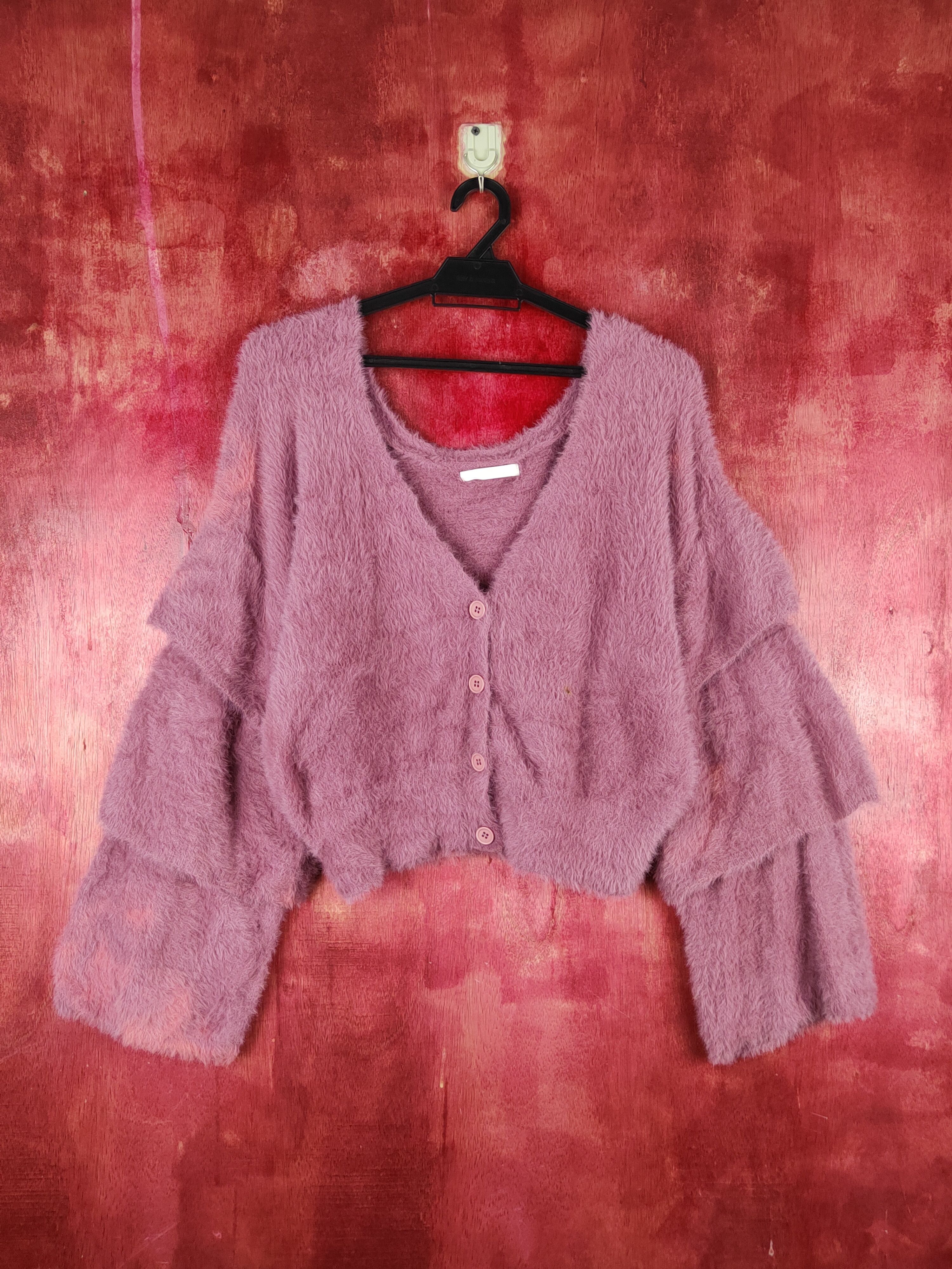 Japanese Brand Who's Who Chico Purple Faded Fur Mohair Knitwear #S1962 Size M / US 6-8 / IT 42-44 - 1 Thumbnail