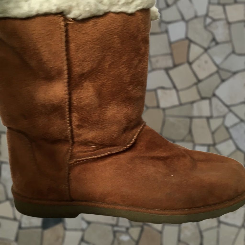 Vintage SO Women’s Sz 9 Chestnut Brown Faux Fur Cozy Winter Mid-Calf Boots Size US 9 / IT 39 - 1 Thumbnail