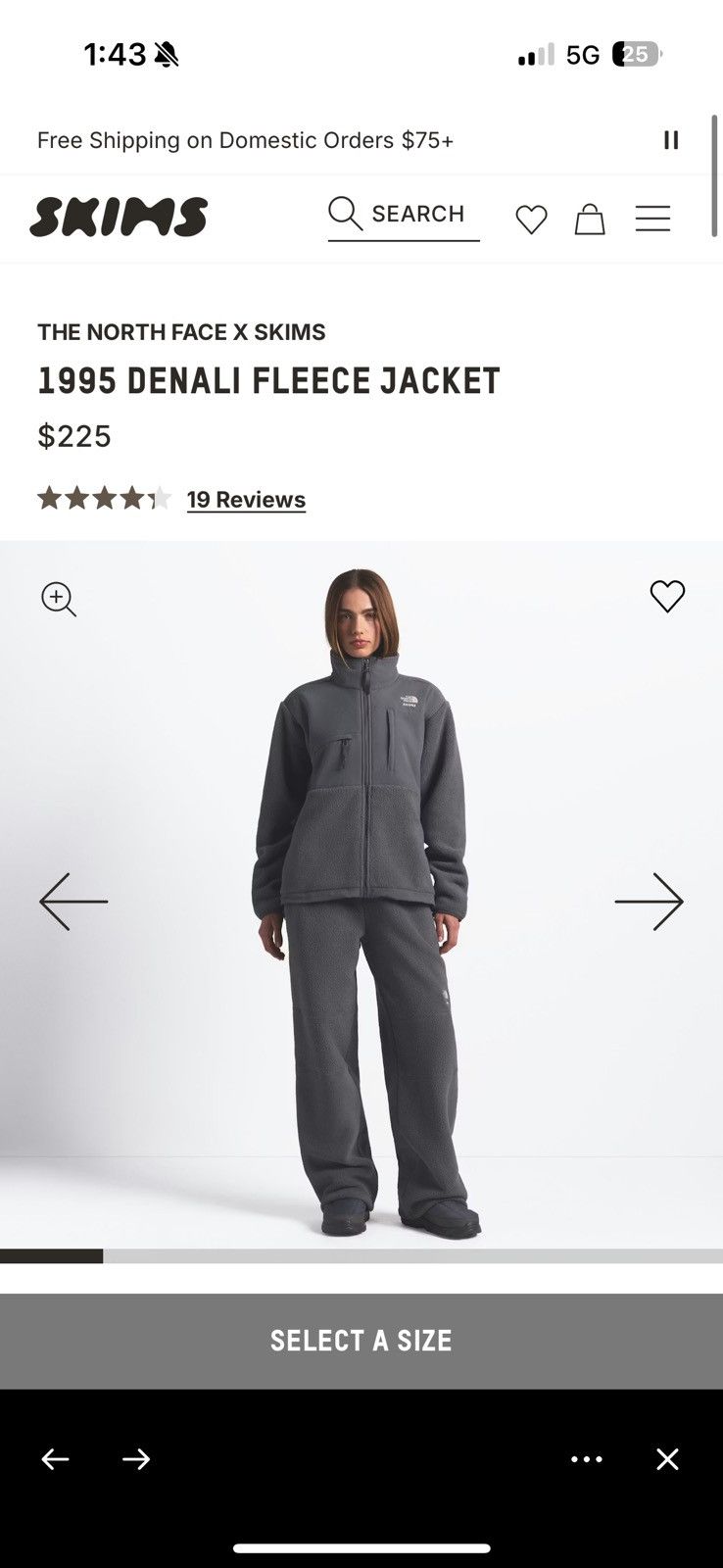 SKIMS × The North Face Skims X The North Face 1995 Denali fleece size S Size S / US 4 / IT 40 - 1 Thumbnail