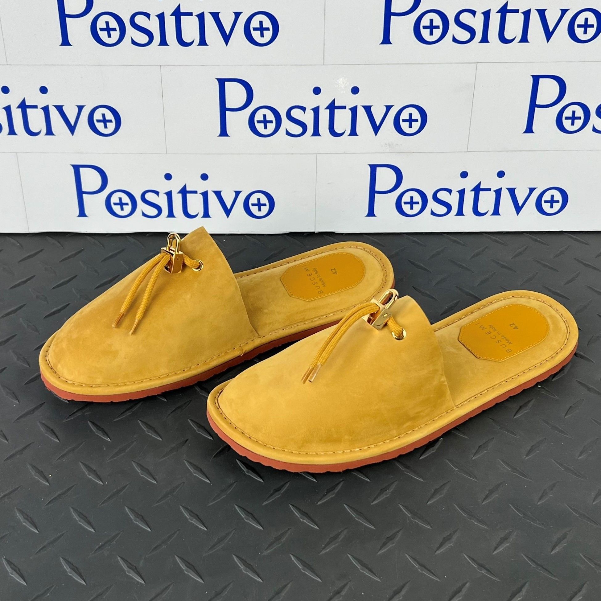 Buscemi Buscemi Greenwich Wheat Gum Suede Slippers US 9 SAMPLE Size US 9 / EU 42 - 2 Thumbnail