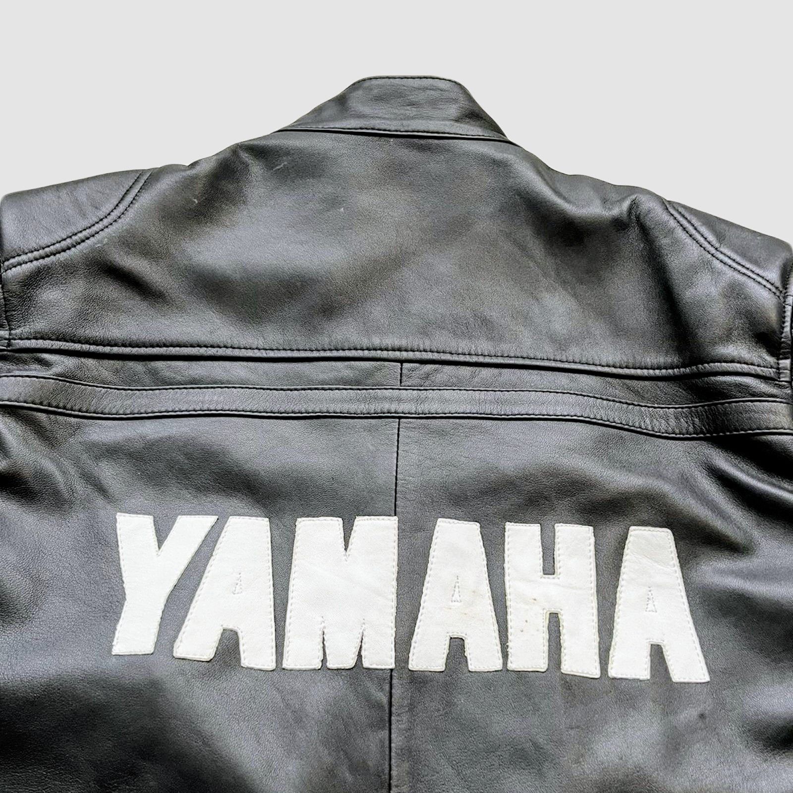 Yamaha 💀 MATTE 🔥 BLACK YAMAHA Racing Leather Jacket Rare Size US XXL / EU 58 / 5 - 7 Thumbnail