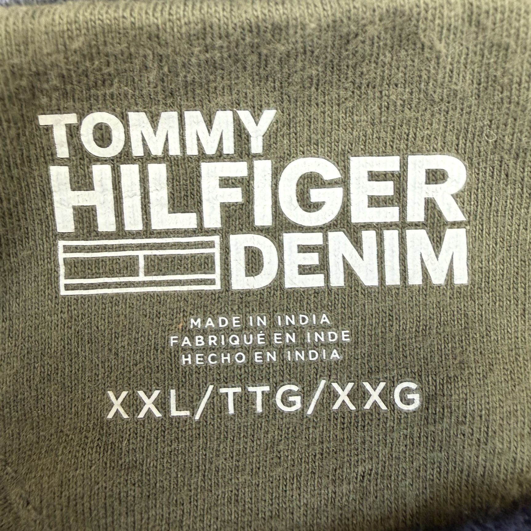 Tommy Hilfiger Tommy Hilfiger Denim Shirt Mens 2XL Green Ringer Chest Logo Stripe Graphic Tee Shirt Size US XXL / EU 58 / 5 - 5 Thumbnail