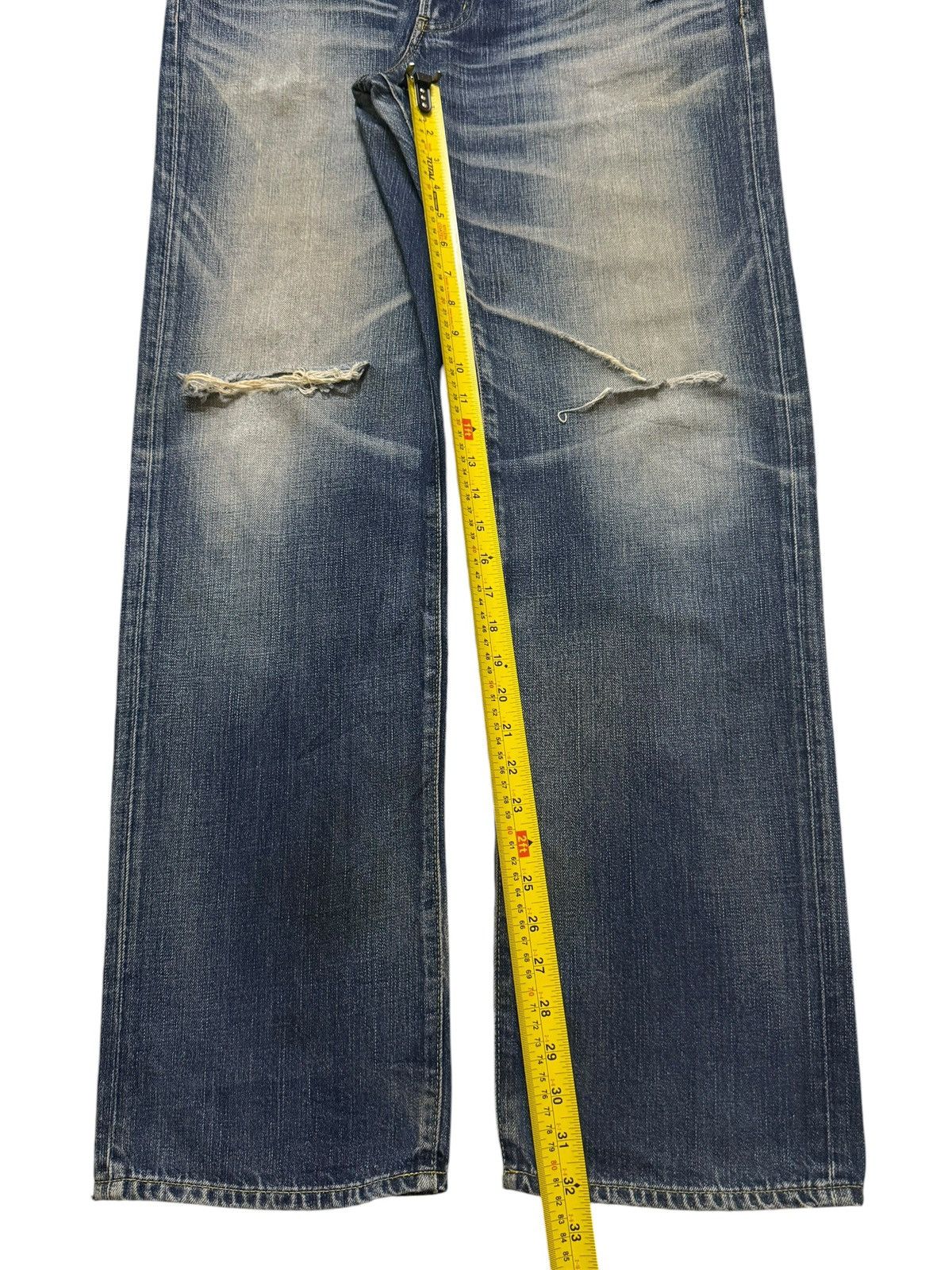 Fubu Vintage Y2K Japanese Brand Blue Faded Wash Distress Wide Leg Size US 38 / EU 54 - 10 Thumbnail